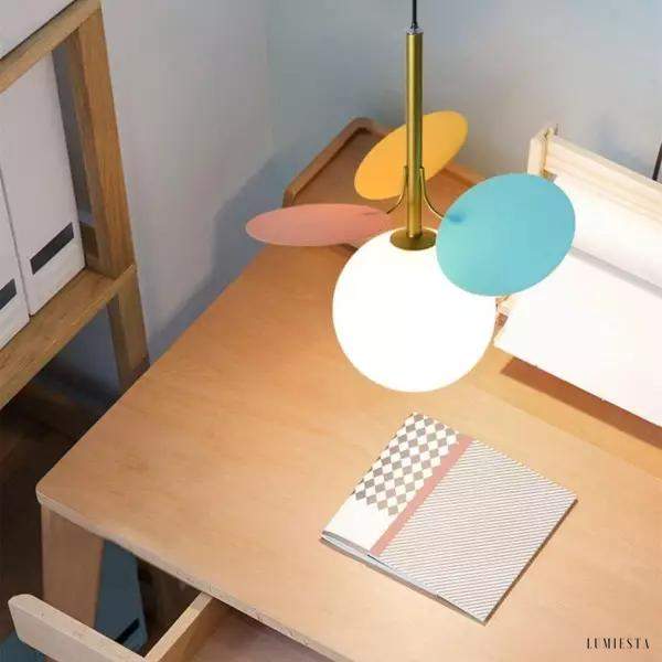 image_5-181.jpg Wielokolorowa lampa wisząca szklana kula w designie liścia