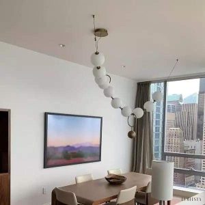 Lampa wisząca LED w stylu biżuterii z szklanymi kulami