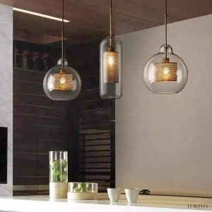 Wind glass pendant lamp in modern style