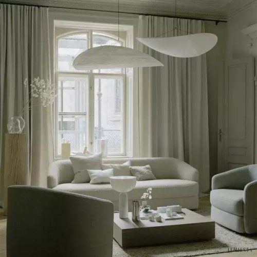 Lampa Wisząca Cloudy w Kształcie Chmury z Ekologicznych Materiałów