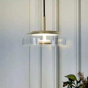Elegant Plum Glass Pendant Lamp with LED Module