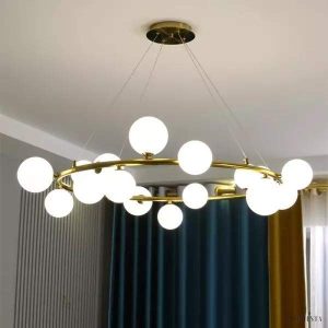 Mori pendant lamp in Scandinavian style with metal spheres