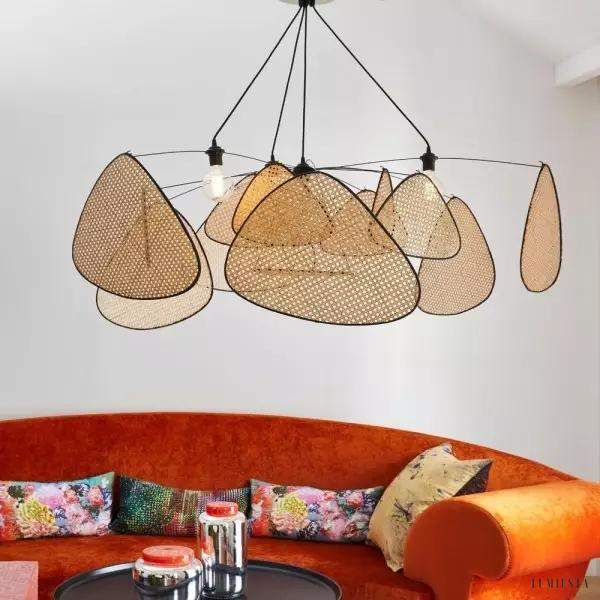 Lampa wisząca Pala w stylu nowoczesnym z rattanu