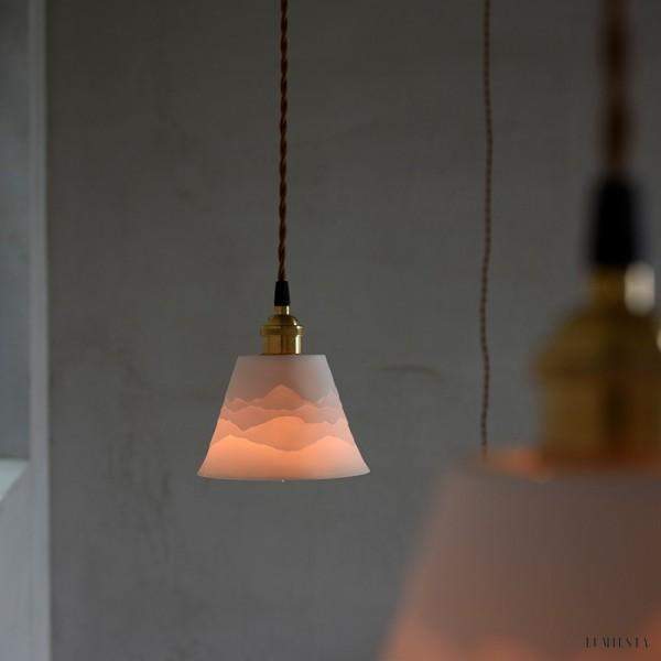 Pendant lamp wall sconce mountain ceramic shade Japanese style