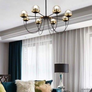 Nowoczesny żyrandol w kształcie szklanej kuli 5-10 lampowy