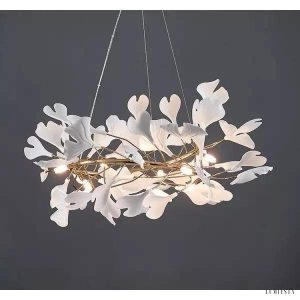 Żyrandol postmodernistyczny w kształcie płatków 60cm - detal białych płatków