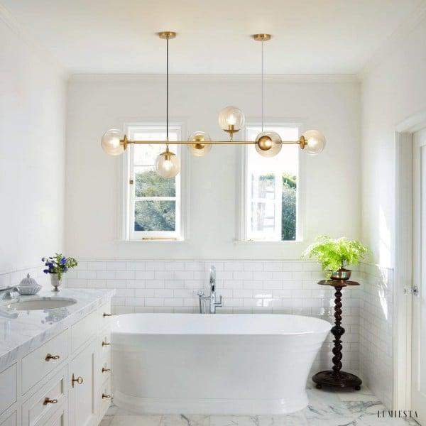 Lampa wisząca Orb w stylu industrialnym z kulistymi kloszami