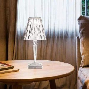 Elegancka lampka stołowa LED w stylu barokowym z akumulatorem