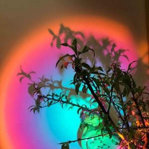 Lampa stołowa Sunset metalowa z efektem tęczy i zachodu słońca