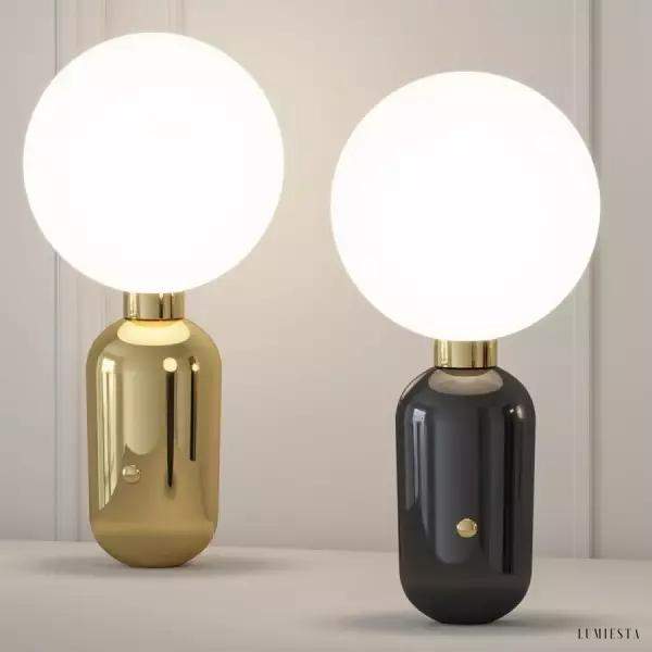 Lampa stołowa Aballs duża w stylu nowoczesnym z szklanym kloszem