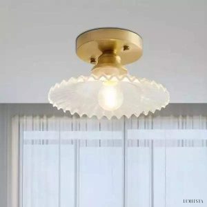 Lampka sufitowa w stylu vintage z zielonym szkłem