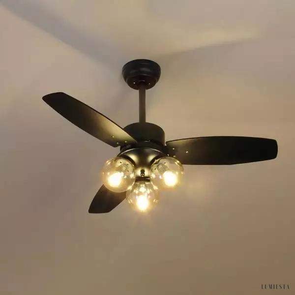 Nowoczesna industrialna lampa sufitowa z wentylatorem