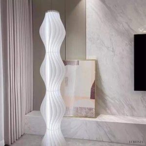 Modern LED floor lamp with wavy pattern 173 cm
