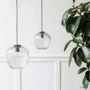 Lampa wisząca Loop dmuchana szkło w stylu antycznym