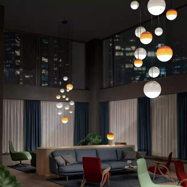 Lampa Wisząca Dipping witrażowa z unikalnym kloszem