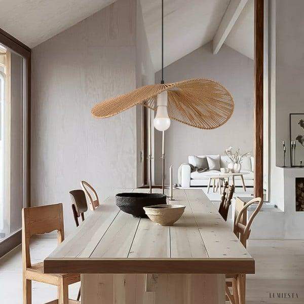 image_5-85.jpg Rattanowa lampa wisząca Wabi Sabi ze słomkowym kapeluszem