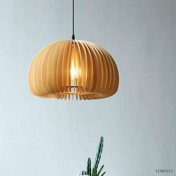 Wooden Pumpkin Pendant Lamp in Rustic Elegance Style