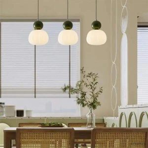 Art Deco pendant lamp in cream Bauhaus style, multicolored, 1-light, Ø16cm