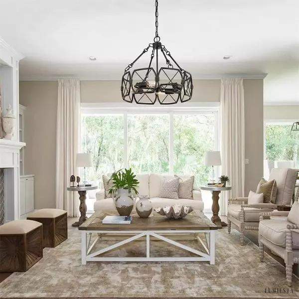 Rustykalna lampa wisząca Cage metalowa do wnętrz