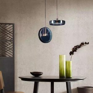 Dark blue glass pendant lamp modern design
