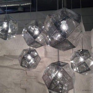 Lampa Wisząca Echo Złoty Nowoczesny Żyrandol ze Stali Nierdzewnej