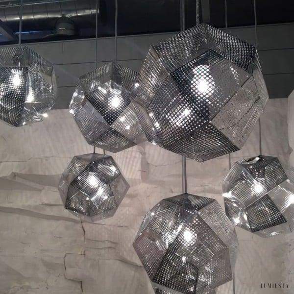 Lampa Wisząca Echo Złoty Nowoczesny Żyrandol ze Stali Nierdzewnej