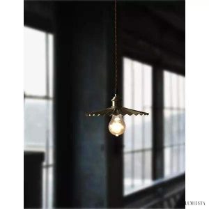 Mosiężna Lampa Wisząca Parasol w stylu rustykalnym