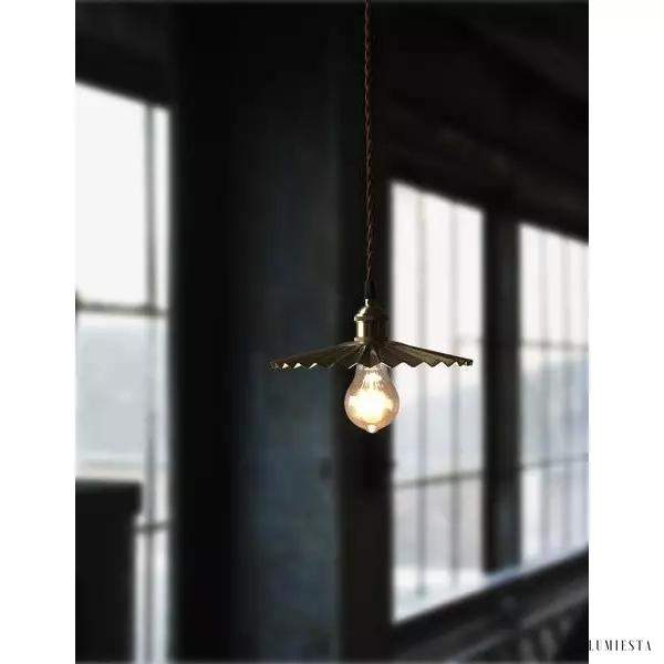 Mosiężna Lampa Wisząca Parasol w stylu rustykalnym