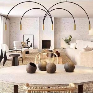 Min elegant LED pendant lamp with arched arms