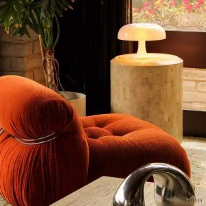 Lampa stołowa Nessino w kształcie grzyba modne oświetlenie
