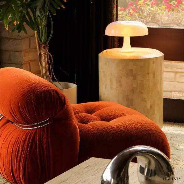 Lampa stołowa Nessino w kształcie grzyba modne oświetlenie