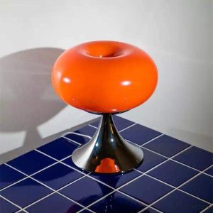 Lampa nocna Apple Glass w stylu Bauhaus z okrągłym kloszem