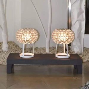 Lampa stołowa Caboche w stylu glamour z przezroczystym kloszem