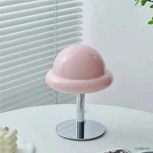 Lampa stołowa Morandi w stylu Bauhaus z kloszem grzybowym