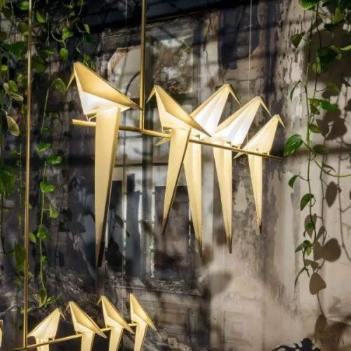 Żyrandol Birdy w stylu rzeźbiarskim z akrylu