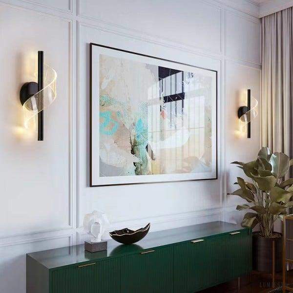 Nowoczesna lampka ścienna LED Spiral z luksusowymi krzywymi