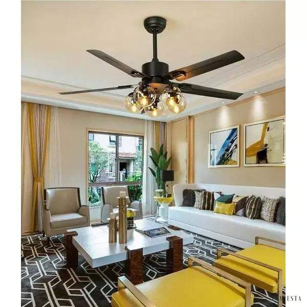 Nowoczesna industrialna lampa sufitowa z wentylatorem