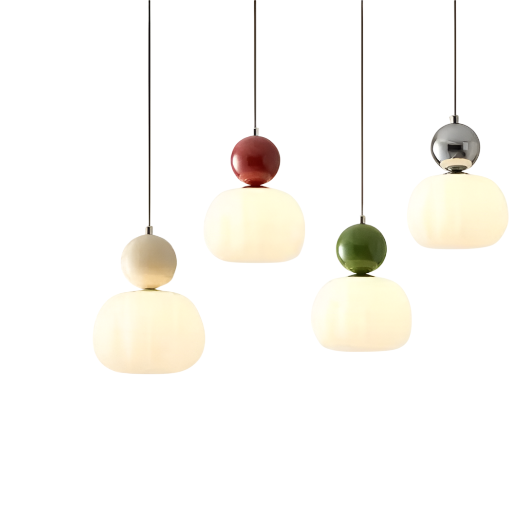 Art Deco - lampa wisząca kremowa 1-punktowa Ø16 cm
