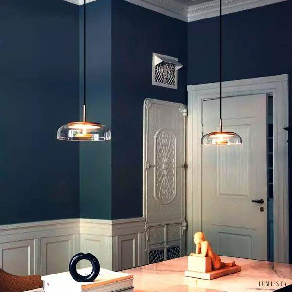 Classic glass pendant lamp in a minimalist style