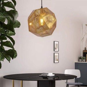 Lampa Wisząca Echo Złoty Nowoczesny Żyrandol ze Stali Nierdzewnej