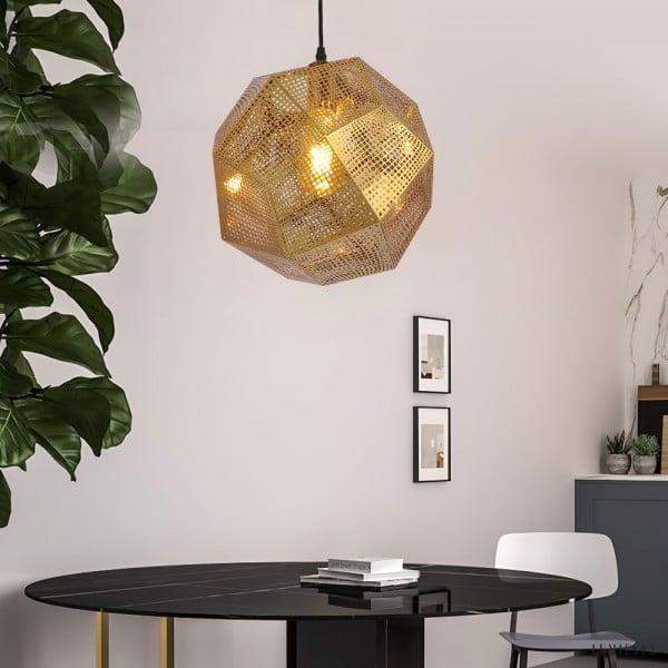 Lampa Wisząca Echo Złoty Nowoczesny Żyrandol ze Stali Nierdzewnej