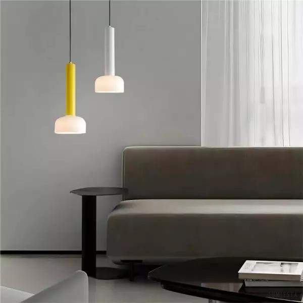 Nowoczesna włoska lampa wisząca minimalistyczna z kloszem szklanym