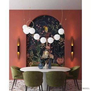 Lampa wisząca LED w stylu biżuterii z szklanymi kulami