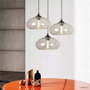 Lampa wisząca Art Deco w skandynawskim stylu szkło 28 cm