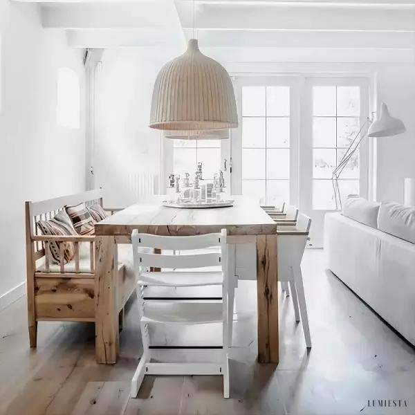 Lampa wisząca rattanowa dzwon naturalna - klosz zawieszony, widoczna lekka, ażurowa bryła