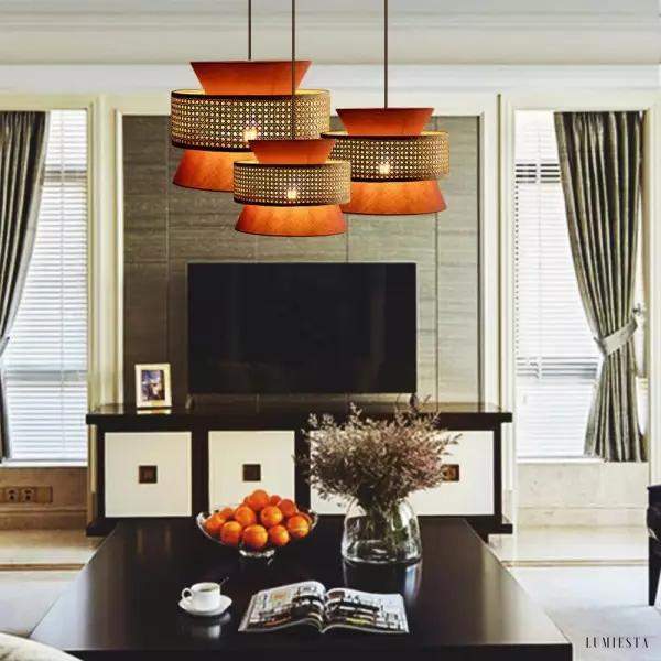 image_7-251.jpg Rattanowa Lampa Wisząca Retro z Kształtem Stożka