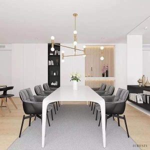 Lampa wisząca Atom w stylu industrialnym z metalowymi elementami