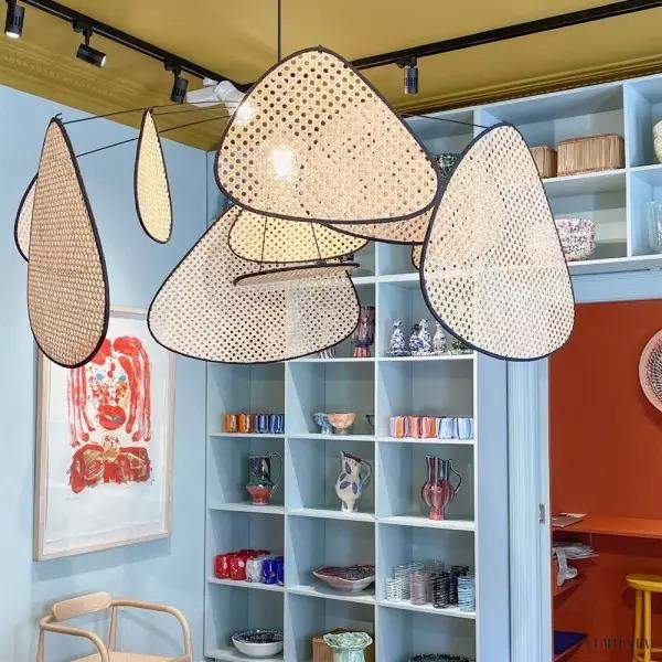 Lampa wisząca Pala w stylu nowoczesnym z rattanu