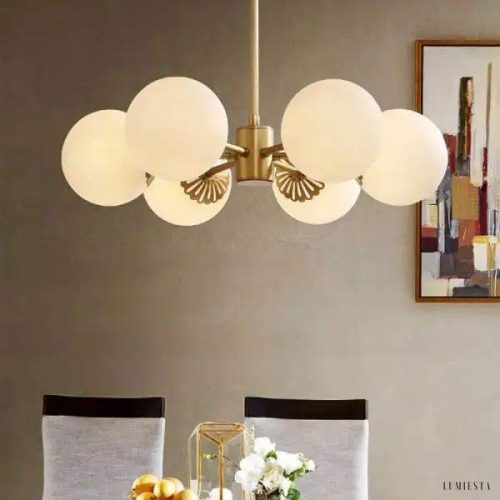 Lampa sufitowa Karia żyrandol z opalowymi kulami