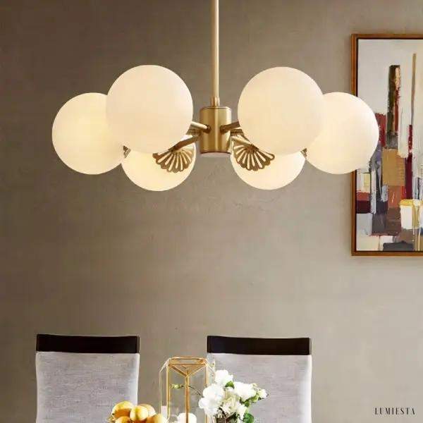 Karia ceiling lamp/chandelier with opal globes